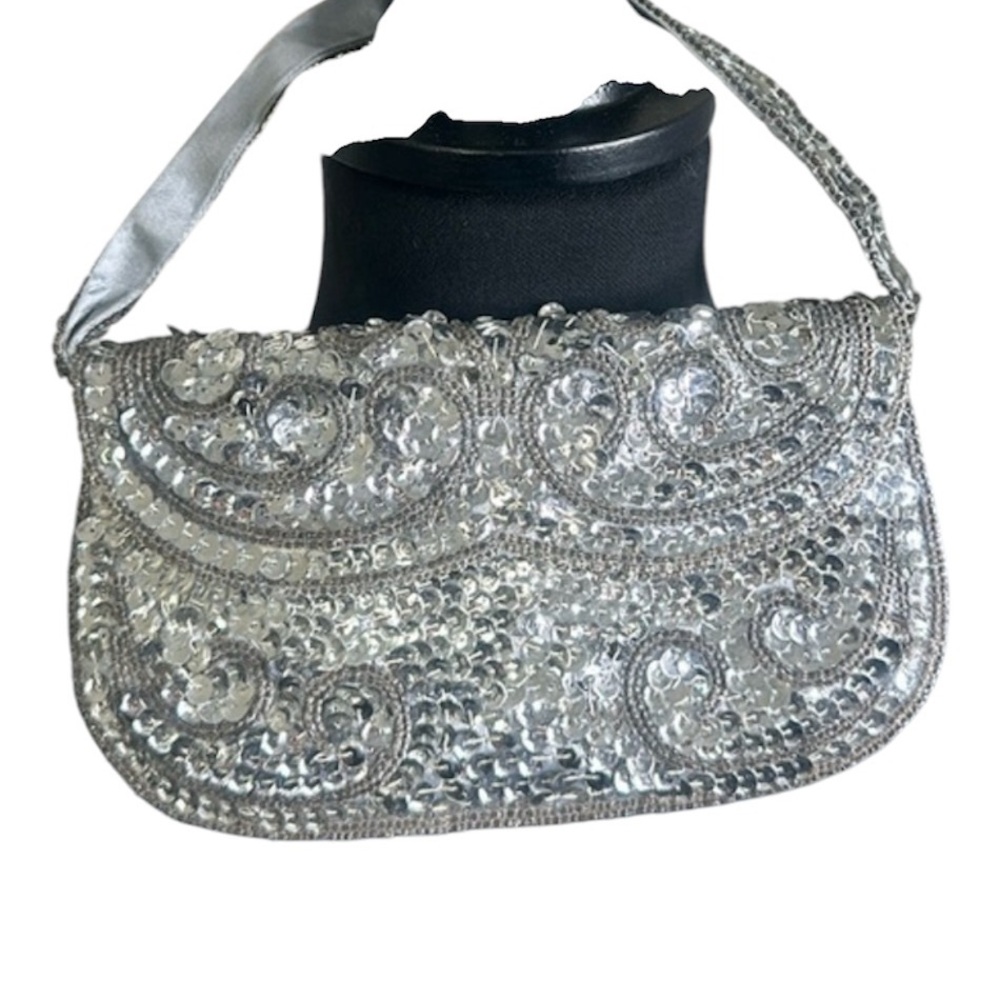Vintage Miranda Sequin Clutch ~ Mid Century  Small Evening Bag Purse